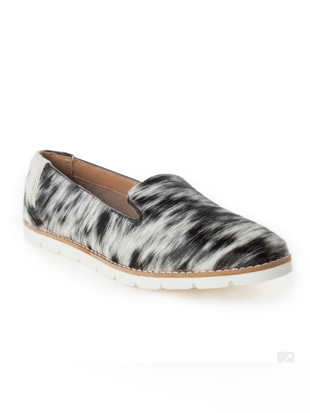 Myra Bag Black & White Fur Slip-On Loafers size 6